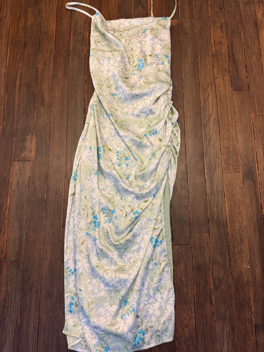Lulus Ruched Floral Slit Dress